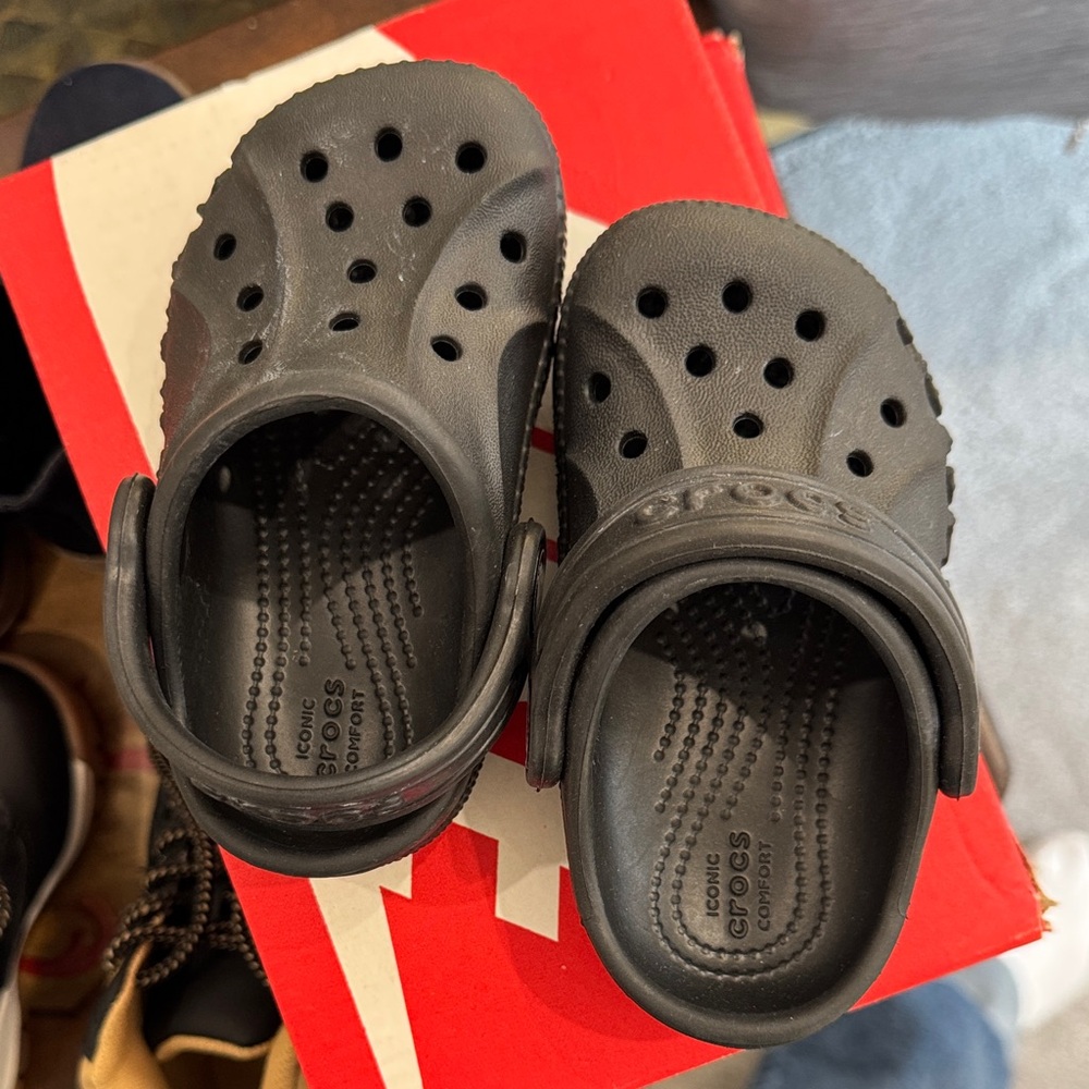 CROCS Kids Baby Black Sandals 5